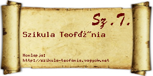 Szikula Teofánia névjegykártya